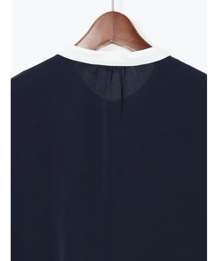 Te chichi パール釦フロントタックブラウス ネイビー