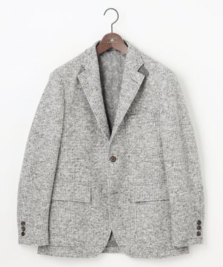 JOSEPH ABBOUD 【イタリア素材/軽量/ストレッチ】スライバー千鳥 ジャケット ライトグレー系3
