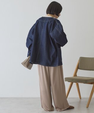AMERICAN HOLIC ノーカラーデニムカバーオール One Wash