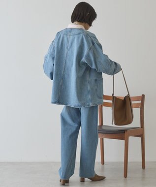 AMERICAN HOLIC ノーカラーデニムカバーオール Light Indigo
