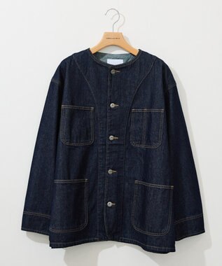 AMERICAN HOLIC ノーカラーデニムカバーオール One Wash