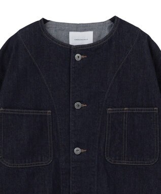 AMERICAN HOLIC ノーカラーデニムカバーオール One Wash