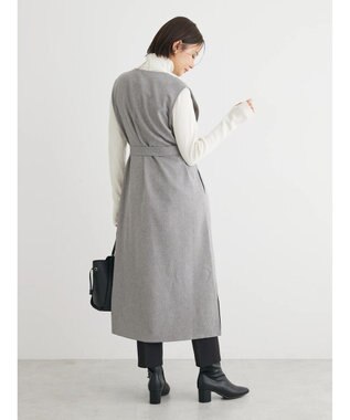 Green Parks ハイスペック共布リボン付ジャンスカ Gray Mixture