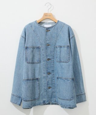 AMERICAN HOLIC ノーカラーデニムカバーオール Light Indigo