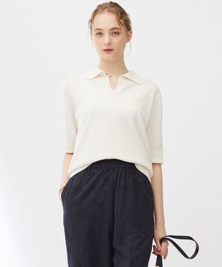 23区 【Indian Factory】スキッパールーズ ニット ホワイト系