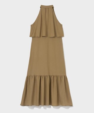 GRACE CONTINENTAL リネンライクホルタードレス ベージュ