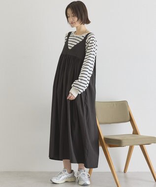 AMERICAN HOLIC 【選べる丈】Ｖネックワンピース Black