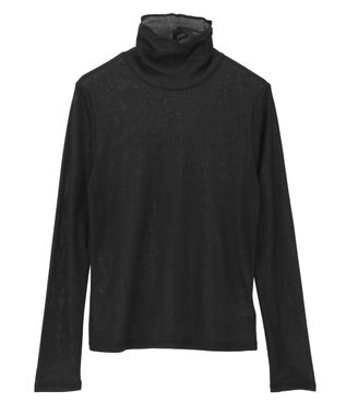 AMERICAN HOLIC シアーテレコタートルネックプルオーバー Black
