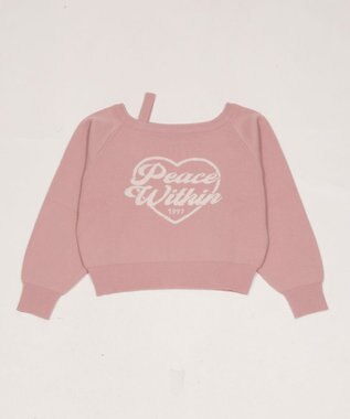 WEGO ハートワンショルニット ピンク