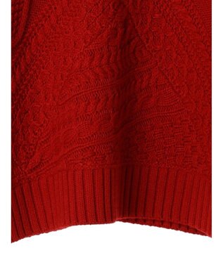 AMERICAN HOLIC パッチワークケーブルニットチュニック Red