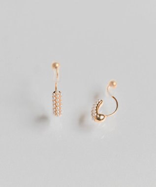 Phoebe 【金属アレルギー対応】【痛くないシリーズ】グレインパールフープライトフィットイヤリング　シャンパンゴールド シャンパンゴールド