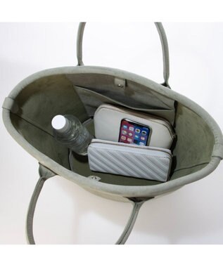 UNBILLION カシュカシュ cache cache / スエード調口元パイピングトート グリーン