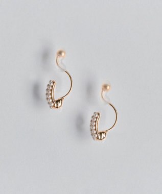 Phoebe 【金属アレルギー対応】【痛くないシリーズ】グレインパールフープライトフィットイヤリング　シャンパンゴールド シャンパンゴールド