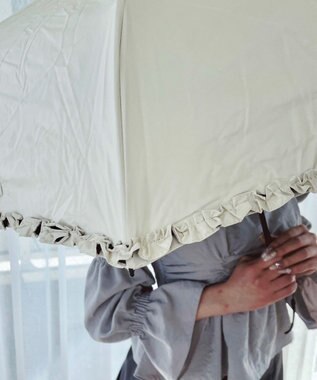 WEGO 【日傘/雨晴兼用/UVカット/日焼け対策/紫外線対策/熱中症対策】PROTECT　U　フリル オフホワイト