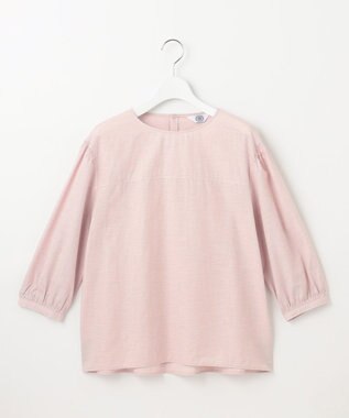 J.PRESS LADIES L 【洗える】BEZピンチェック ボリュームスリーブ ブラウス ローズピンク系3