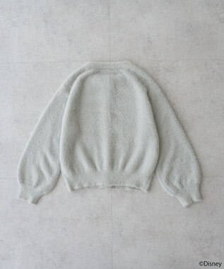 earth music&ecology 【予約】Disney/ポイントミッキーラメシャギーカーデ ライトグレー