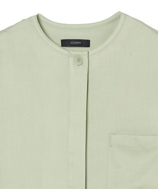 JOSEPH ソフトビスコーステーラリング　ノーカラーシャツ Matcha