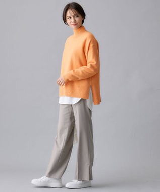 自由区 【洗える】T/R/Wストレッチストレート パンツ ライトグレー系