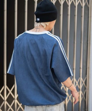 WEGO 【ユニセックス着用ITEM/MLサイズ展開】フェイクスウェードゲームT（SS） ネイビー