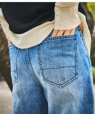 woadblue 【157】slit tapered デニムパンツ VINTAGE BLUE