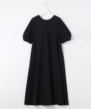 UNFILO 【撥水/シワになりにくい】FINE MOVE ランタンスリーブワンピース ブラック