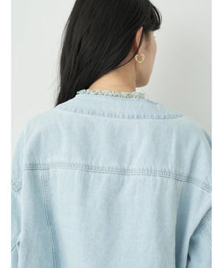 earth music&ecology ノーカラーＧジャン Light Indigo