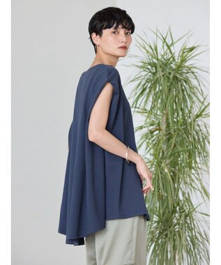 AMERICAN HOLIC 接触冷感フレンチスリーブカットチュニック Dark Navy