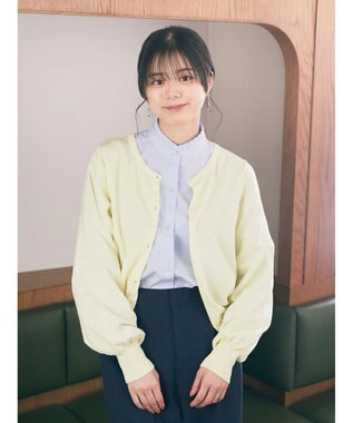 earth music&ecology 前後２ＷＡＹちびパールボタンカーディガン Yellow