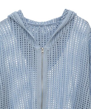 Green Parks メッシュニットパーカー Sax