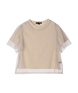 Green Parks ・ＳＵＧＡＲ　ＳＰＯＯＮ　ＳＥＴ２点チュールＴ＋カットＴ Beige