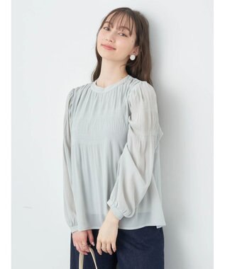 earth music&ecology マジョリカプリーツブラウス Ivory