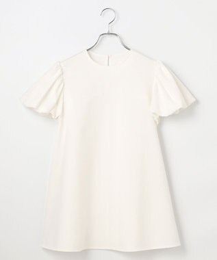 #Newans 【洗える】Aラインパフスリーブカットソー ホワイト