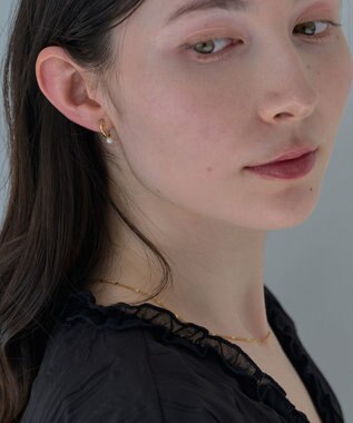 Phoebe 〈痛くないシリーズ/金属アレルギー対応〉ソロパールフープライトフィットイヤリング　ゴールド/ニッケルフリー ゴールド