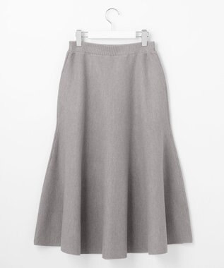 自由区 【セットアップ対応・洗える】ウールミラノニット スカート ライトグレー