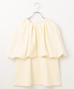 #Newans ＜亀恭子さんコラボ＞取り外し可能ケープ付きペプラムブラウス オフ