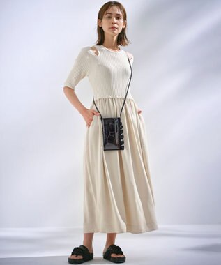 組曲 L 【組曲×setsuko sagittaire】ニットコンビドレス シャンパンベージュ系