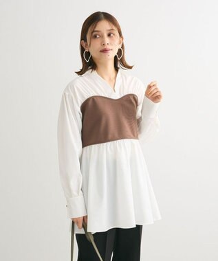 Green Parks ビスチェドッキングチュニック Brown