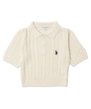 WEGO 別注USPOLO　ケーブルニットポロ ホワイトアイボリー