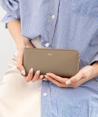 blancle シュリンクレザー Lジップ ロングウォレット トープ