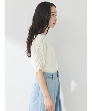 earth music&ecology ５分袖シアーインナー White