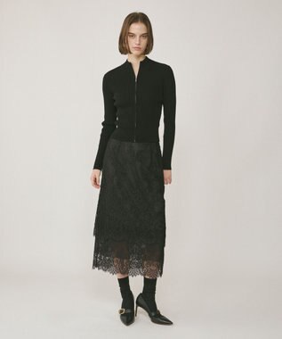 GRACE CONTINENTAL レースレイヤードスカート ブラック