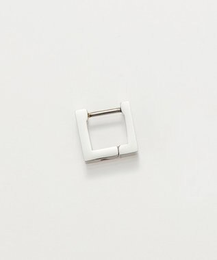 Phoebe 【金属アレルギー対応】ストレートスクエアフープピアス　シルバー/サージカルステンレス（片耳） シルバー