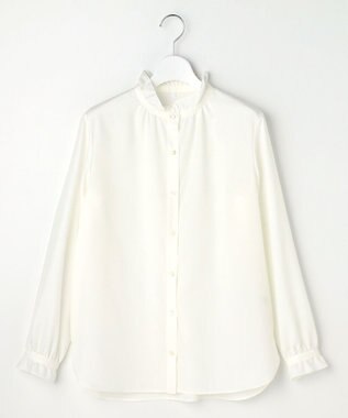 J.PRESS LADIES フルダルスパンマイクロピーチ ブラウス オフホワイト系