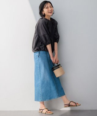 23区 L 【Oggi4月号掲載/洗える】23区DENIM ストレッチ デニムスカート スカイブルー系