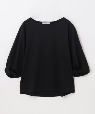 ANY 【接触冷感】シルケットスムース ツイストスリーブトップス ブラック
