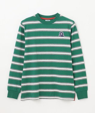 J.PRESS KIDS 【140-170cm】ボーダー 長袖Tシャツ グリーン系1
