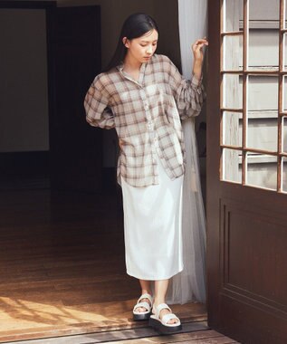 earth music&ecology 選べる丈カットナロースカート Ivory