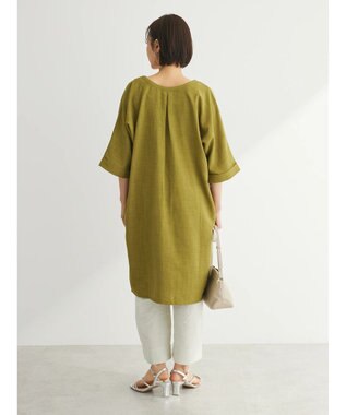 Green Parks 前後２ｗａｙミディ丈タックワンピース Green