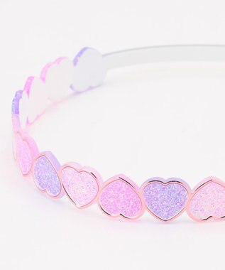 ANY KIDS キラキラ ハート カチューシャ パープルレインボー