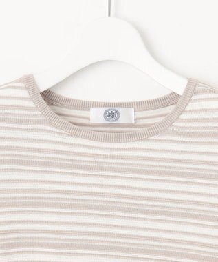 J.PRESS LADIES 【洗える・抗菌防臭】コットンアセテート ランダムガーター柄 ニット ベージュ系1